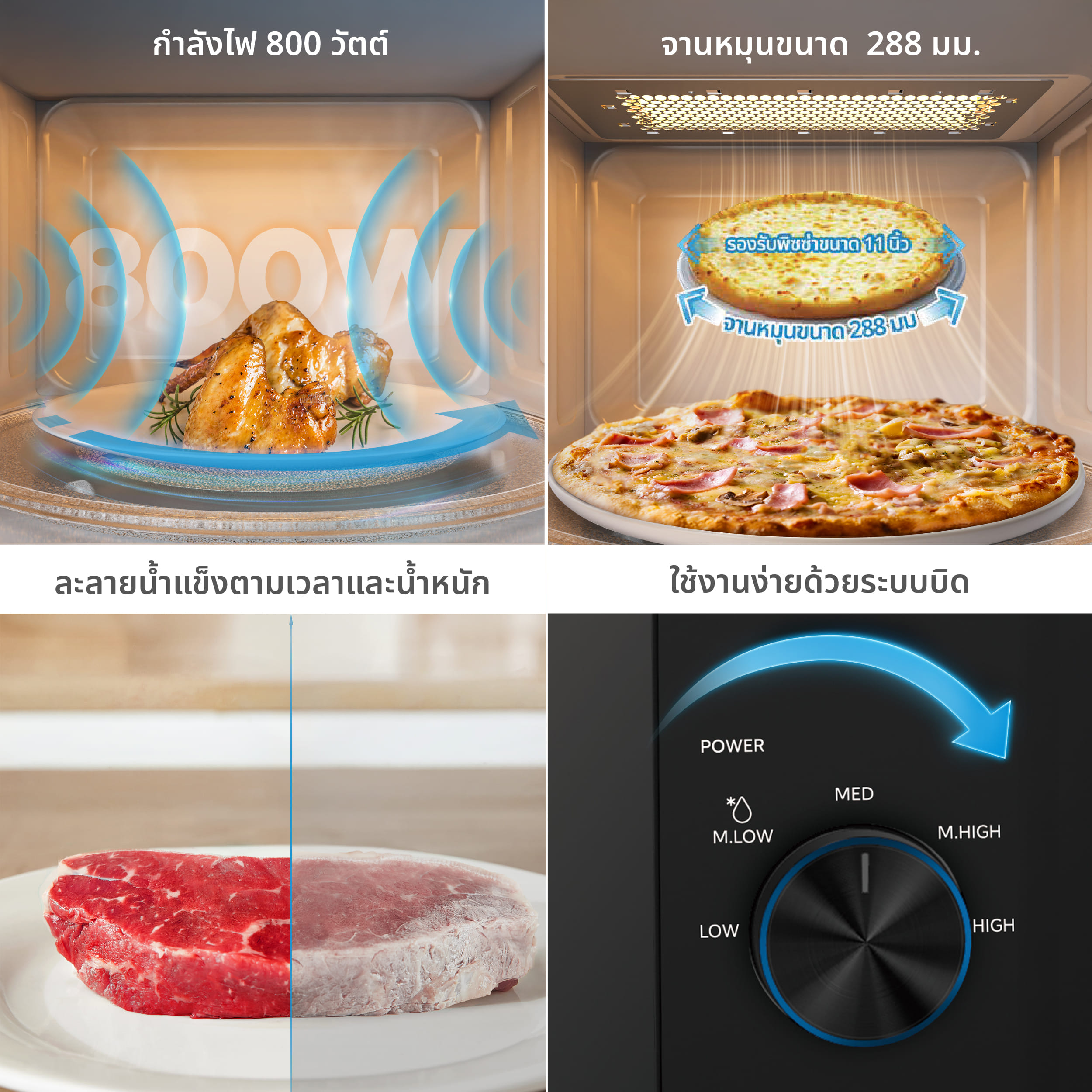 ไมโครเวฟระบบ INVERTER MIDEA รุ่น MMO25PVV-MMPEBK ความจุ 25 ลิตร สีดำ_3